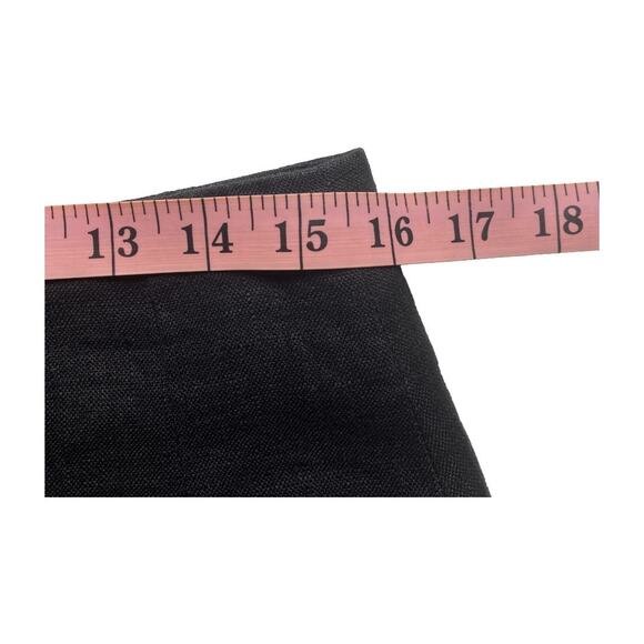 Tribeca Studio Black Linen Pencil Skirt Embroidered Hem Size 10P Lined Workwear - Picture 10 of 11
